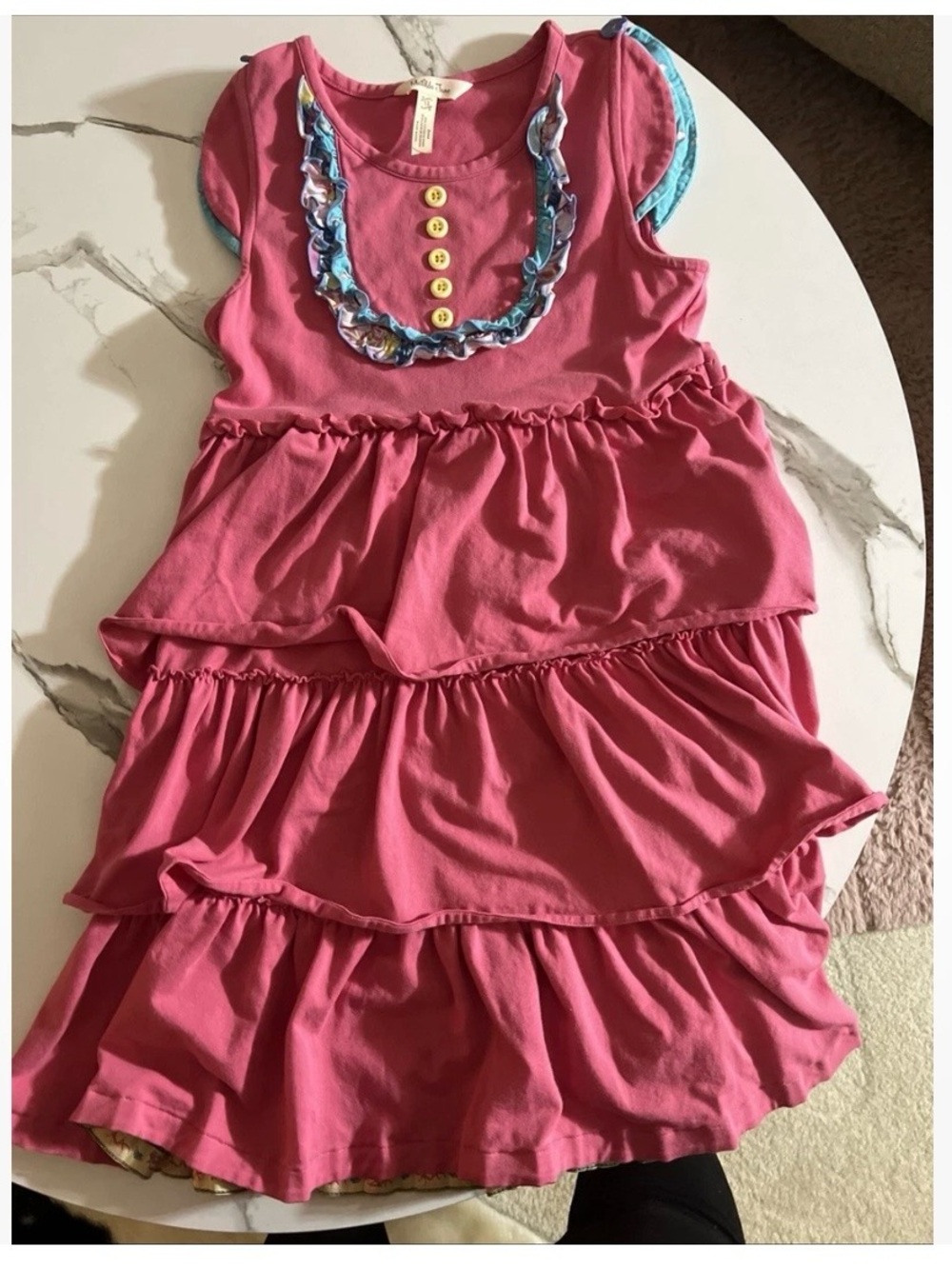 Matilda Jane Dark Rose
Multicolored Ruffle Button Dress
Girls Size 12